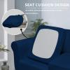 Easy-Going 2 Pieces Microfiber Stretch Chair Slipcover – Spandex Soft Fitted Sofa Couch Cover Washable Furniture Protector with Elastic Bottom Kids Pet Chocolate(Navy)