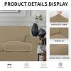 Easy-Going 2 Pieces Microfiber Stretch Chair Slipcover – Spandex Soft Fitted Sofa Couch Cover Washable Furniture Protector with Elastic Bottom Kids Pet Chocolate(Tan)