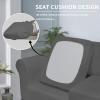 Easy-Going 2 Pieces Microfiber Stretch Chair Slipcover – Spandex Soft Fitted Sofa Couch Cover Washable Furniture Protector with Elastic Bottom Kids Pet Chocolate(Grey)