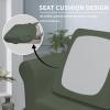 Easy-Going 2 Pieces Microfiber Stretch Chair Slipcover – Spandex Soft Fitted Sofa Couch Cover Washable Furniture Protector with Elastic Bottom Kids Pet Chocolate(Greyish Green)