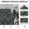 Easy-Going 2 Pieces Microfiber Stretch Chair Slipcover – Spandex Soft Fitted Sofa Couch Cover Washable Furniture Protector with Elastic Bottom Kids Pet Chocolate(Quatrefoil/Gray)