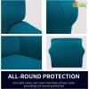 Easy-Going Fleece Stretch Sofa Slipcover Spandex Non-Slip Soft Couch Sofa Cover, Washable Furniture Protector with Anti-Skid Foam and Elastic Bottom for Kids, Pets(Loveseat, Dark Gray)(Peacock Blue)