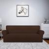 Easy-Going Fleece Stretch Sofa Slipcover Spandex Non-Slip Soft Couch Sofa Cover, Washable Furniture Protector with Anti-Skid Foam and Elastic Bottom for Kids, Pets(Loveseat, Dark Gray)(Coffee)
