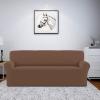 Easy-Going Fleece Stretch Sofa Slipcover Spandex Non-Slip Soft Couch Sofa Cover, Washable Furniture Protector with Anti-Skid Foam and Elastic Bottom for Kids, Pets(Loveseat, Dark Gray)(Brown)