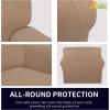 Easy-Going Fleece Stretch Sofa Slipcover Spandex Non-Slip Soft Couch Sofa Cover, Washable Furniture Protector with Anti-Skid Foam and Elastic Bottom for Kids, Pets(Loveseat, Dark Gray)(Camel)