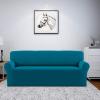 Easy-Going Fleece Stretch Sofa Slipcover Spandex Non-Slip Soft Couch Sofa Cover, Washable Furniture Protector with Anti-Skid Foam and Elastic Bottom for Kids, Pets(Loveseat, Dark Gray)(Peacock Blue)