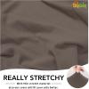 Easy-Going Fleece Stretch Sofa Slipcover Spandex Non-Slip Soft Couch Sofa Cover, Washable Furniture Protector with Anti-Skid Foam and Elastic Bottom for Kids, Pets(Loveseat, Dark Gray)(Taupe)