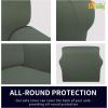 Easy-Going Fleece Stretch Sofa Slipcover Spandex Non-Slip Soft Couch Sofa Cover, Washable Furniture Protector with Anti-Skid Foam and Elastic Bottom for Kids, Pets(Loveseat, Dark Gray)(Grayish Green)