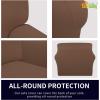 Easy-Going Fleece Stretch Sofa Slipcover Spandex Non-Slip Soft Couch Sofa Cover, Washable Furniture Protector with Anti-Skid Foam and Elastic Bottom for Kids, Pets(Loveseat, Dark Gray)(Brown)