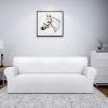 Easy-Going Fleece Stretch Sofa Slipcover Spandex Non-Slip Soft Couch Sofa Cover, Washable Furniture Protector with Anti-Skid Foam and Elastic Bottom for Kids, Pets(Loveseat, Dark Gray)(Snow White)