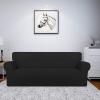 Easy-Going Fleece Stretch Sofa Slipcover Spandex Non-Slip Soft Couch Sofa Cover, Washable Furniture Protector with Anti-Skid Foam and Elastic Bottom for Kids, Pets(Loveseat, Dark Gray)(Black)