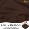 Easy-Going Fleece Stretch Sofa Slipcover Spandex Non-Slip Soft Couch Sofa Cover, Washable Furniture Protector with Anti-Skid Foam and Elastic Bottom for Kids, Pets(Loveseat, Dark Gray)(Coffee)