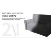 Easy-Going Fleece Stretch Sofa Slipcover Spandex Non-Slip Soft Couch Sofa Cover, Washable Furniture Protector with Anti-Skid Foam and Elastic Bottom for Kids, Pets(Loveseat, Dark Gray)(Black)