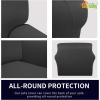Easy-Going Fleece Stretch Sofa Slipcover Spandex Non-Slip Soft Couch Sofa Cover, Washable Furniture Protector with Anti-Skid Foam and Elastic Bottom for Kids, Pets(Loveseat, Dark Gray)(Dark Gray)