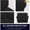 Easy-Going Fleece Stretch Sofa Slipcover Spandex Non-Slip Soft Couch Sofa Cover, Washable Furniture Protector with Anti-Skid Foam and Elastic Bottom for Kids, Pets(Loveseat, Dark Gray)(Black)