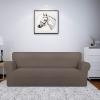Easy-Going Fleece Stretch Sofa Slipcover Spandex Non-Slip Soft Couch Sofa Cover, Washable Furniture Protector with Anti-Skid Foam and Elastic Bottom for Kids, Pets(Loveseat, Dark Gray)(Taupe)