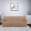 Easy-Going Fleece Stretch Sofa Slipcover Spandex Non-Slip Soft Couch Sofa Cover, Washable Furniture Protector with Anti-Skid Foam and Elastic Bottom for Kids, Pets(Loveseat, Dark Gray)(Camel)
