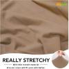 Easy-Going Fleece Stretch Sofa Slipcover Spandex Non-Slip Soft Couch Sofa Cover, Washable Furniture Protector with Anti-Skid Foam and Elastic Bottom for Kids, Pets(Loveseat, Dark Gray)(Camel)