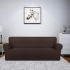Easy-Going Fleece Stretch Sofa Slipcover Spandex Non-Slip Soft Couch Sofa Cover, Washable Furniture Protector with Anti-Skid Foam and Elastic Bottom for Kids, Pets(Loveseat, Dark Gray)(Chocolate)