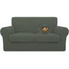 Easy-Going 100% Dual Waterproof 2 Pieces Chair Cover Stretch Soft Couch Cover for Dogs, Sofa Slipcover for 1 Separate Cushion Couch Leakproof Furniture Protector for Kids, Pets Dark Gray(Grayish Green)