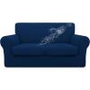 Easy-Going 100% Dual Waterproof 2 Pieces Chair Cover Stretch Soft Couch Cover for Dogs, Sofa Slipcover for 1 Separate Cushion Couch Leakproof Furniture Protector for Kids, Pets Dark Gray(Navy)
