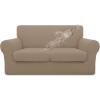Easy-Going 100% Dual Waterproof 2 Pieces Chair Cover Stretch Soft Couch Cover for Dogs, Sofa Slipcover for 1 Separate Cushion Couch Leakproof Furniture Protector for Kids, Pets Dark Gray(Camel)