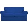 Easy-Going 2 Pieces Microfiber Stretch Chair Slipcover – Spandex Soft Fitted Sofa Couch Cover Washable Furniture Protector with Elastic Bottom Kids Pet Chocolate(Classic Blue)