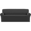 Easy-Going Fleece Stretch Sofa Slipcover Spandex Non-Slip Soft Couch Sofa Cover, Washable Furniture Protector with Anti-Skid Foam and Elastic Bottom for Kids, Pets(Loveseat, Dark Gray)(Dark Gray)