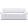 Easy-Going Fleece Stretch Sofa Slipcover Spandex Non-Slip Soft Couch Sofa Cover, Washable Furniture Protector with Anti-Skid Foam and Elastic Bottom for Kids, Pets(Loveseat, Dark Gray)(Snow White)