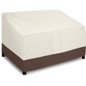 Easy-Going Heavy Duty 2 Seater Outdoor Loveseat Cover, Waterproof Windproof Patio Furniture Sofa Cover with Air Vent (58Wx32.5Dx31H inch, Gray/Dark Gray)(Beige/Dark Brown)