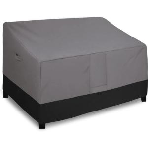 Easy-Going Heavy Duty 2 Seater Outdoor Loveseat Cover, Waterproof Windproof Patio Furniture Sofa Cover with Air Vent (58Wx32.5Dx31H inch, Gray/Dark Gray)(Gray/Black)