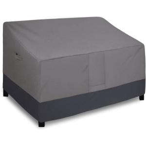 Easy-Going Heavy Duty 2 Seater Outdoor Loveseat Cover, Waterproof Windproof Patio Furniture Sofa Cover with Air Vent (58Wx32.5Dx31H inch, Gray/Dark Gray)(Gray/Dark Gray)