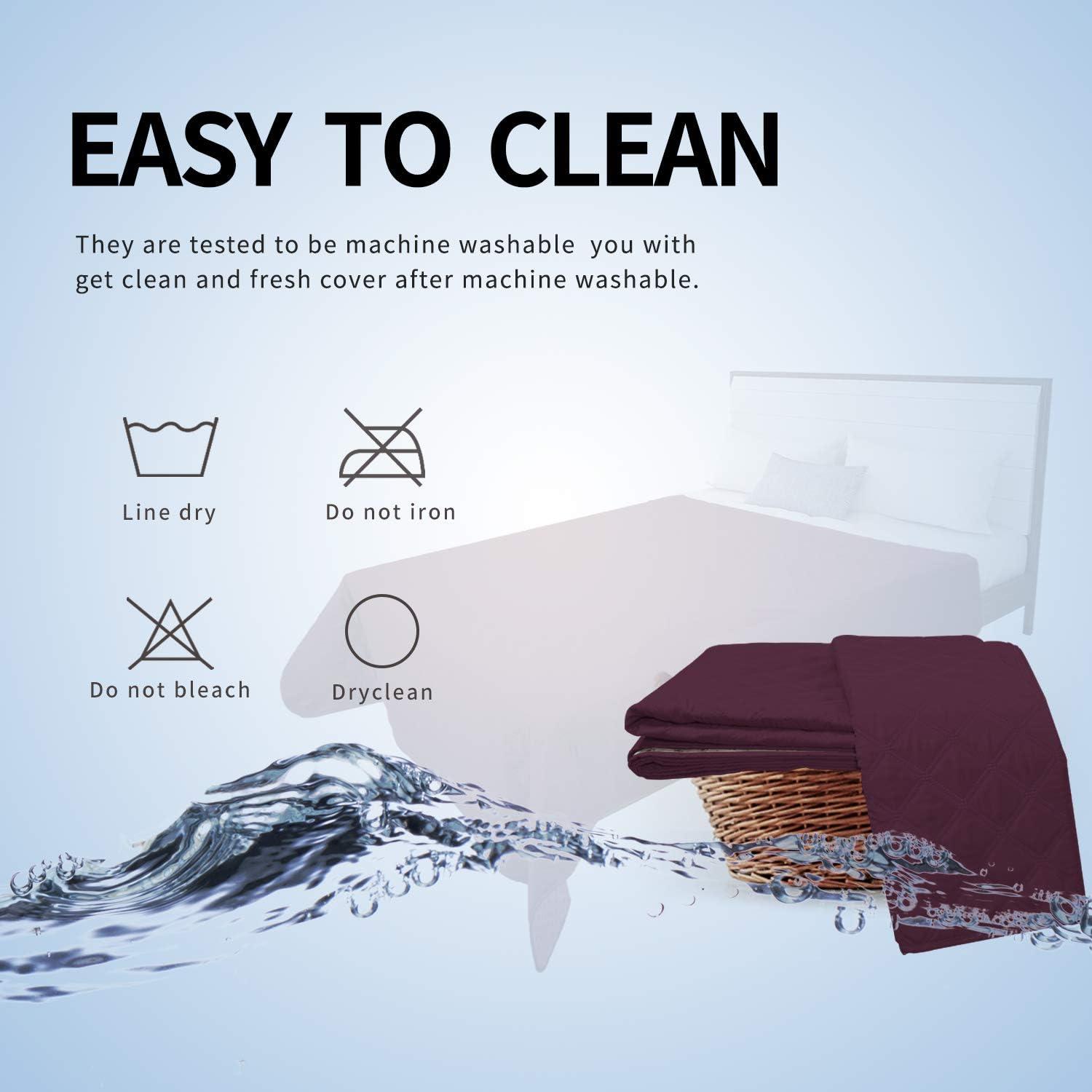 image:imageEasyGoing 100 Waterproof Dog Bed Cover NonSlip Pet Blanket for Furniture Washable Couch Cover Repleasement Sofa Cover 68x82 inGrayWine
