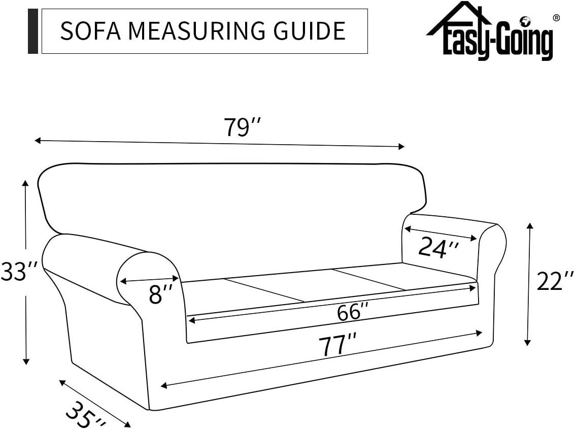 image:imageEasyGoing 2 Pieces Microfiber Stretch Sofa Slipcover Spandex Soft Fitted Sofa Couch Cover Washable Furniture Protector with Elastic Bottom KidsPet Oversized Sofa Dark GrayGreyishgreen