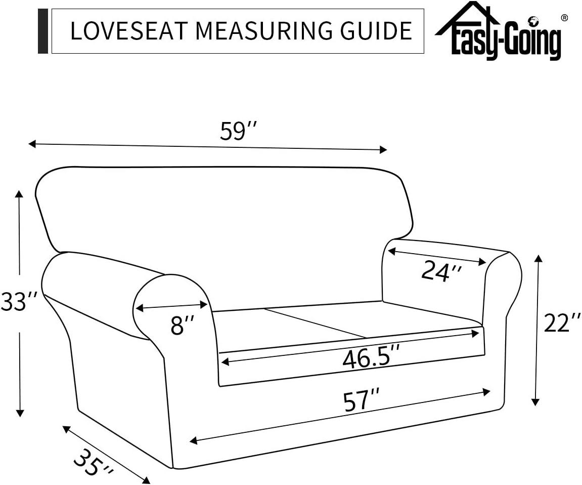 image:imageEasyGoing 2 Pieces Microfiber Stretch Sofa Slipcover Spandex Soft Fitted Sofa Couch Cover Washable Furniture Protector with Elastic Bottom KidsPet Oversized Sofa Light GrayWine