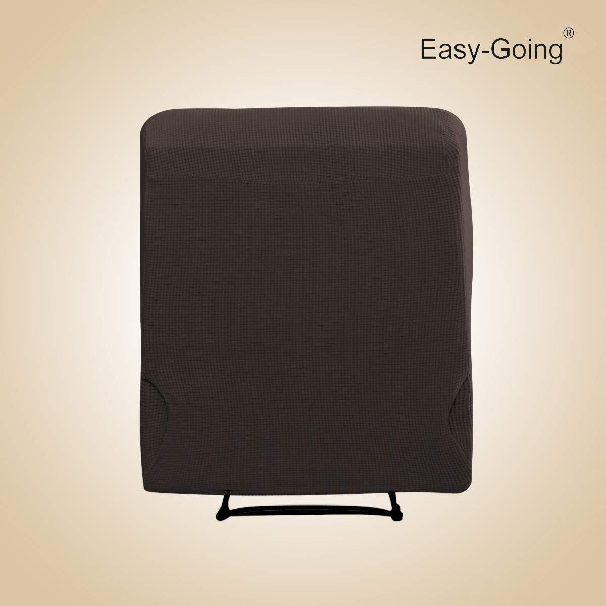 image:imageEasyGoing 8 Pieces Recliner Sofa Stretch Sofa Slipcover Sofa Cover Furniture Protector Couch Soft with Elastic Bottom Kids Spandex Jacquard Fabric Small Checks Dark GrayChocolate