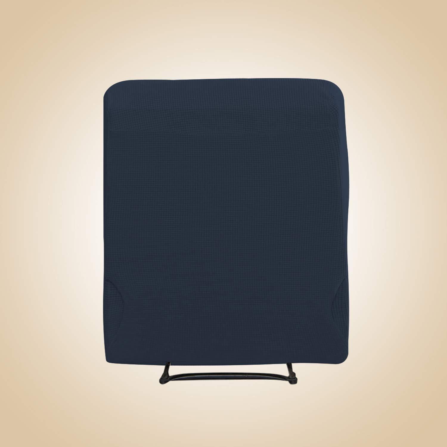image:imageEasyGoing 8 Pieces Recliner Sofa Stretch Sofa Slipcover Sofa Cover Furniture Protector Couch Soft with Elastic Bottom Kids Spandex Jacquard Fabric Small Checks Dark GrayDark Blue