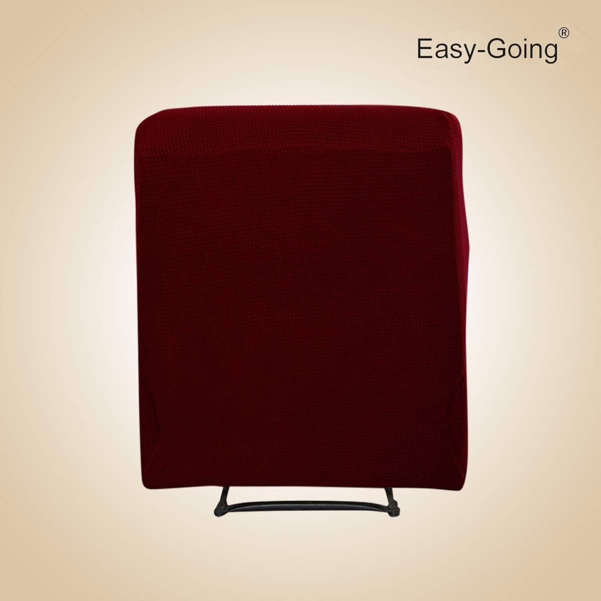 image:imageEasyGoing 8 Pieces Recliner Sofa Stretch Sofa Slipcover Sofa Cover Furniture Protector Couch Soft with Elastic Bottom Kids Spandex Jacquard Fabric Small Checks Dark GrayWine