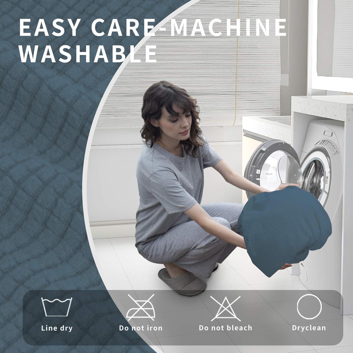 image:imageEasyGoing 8 Pieces Recliner Sofa Stretch Sofa Slipcover Sofa Cover Furniture Protector Couch Soft with Elastic Bottom Kids Spandex Jacquard Fabric Small Checks Dark GrayBluestone