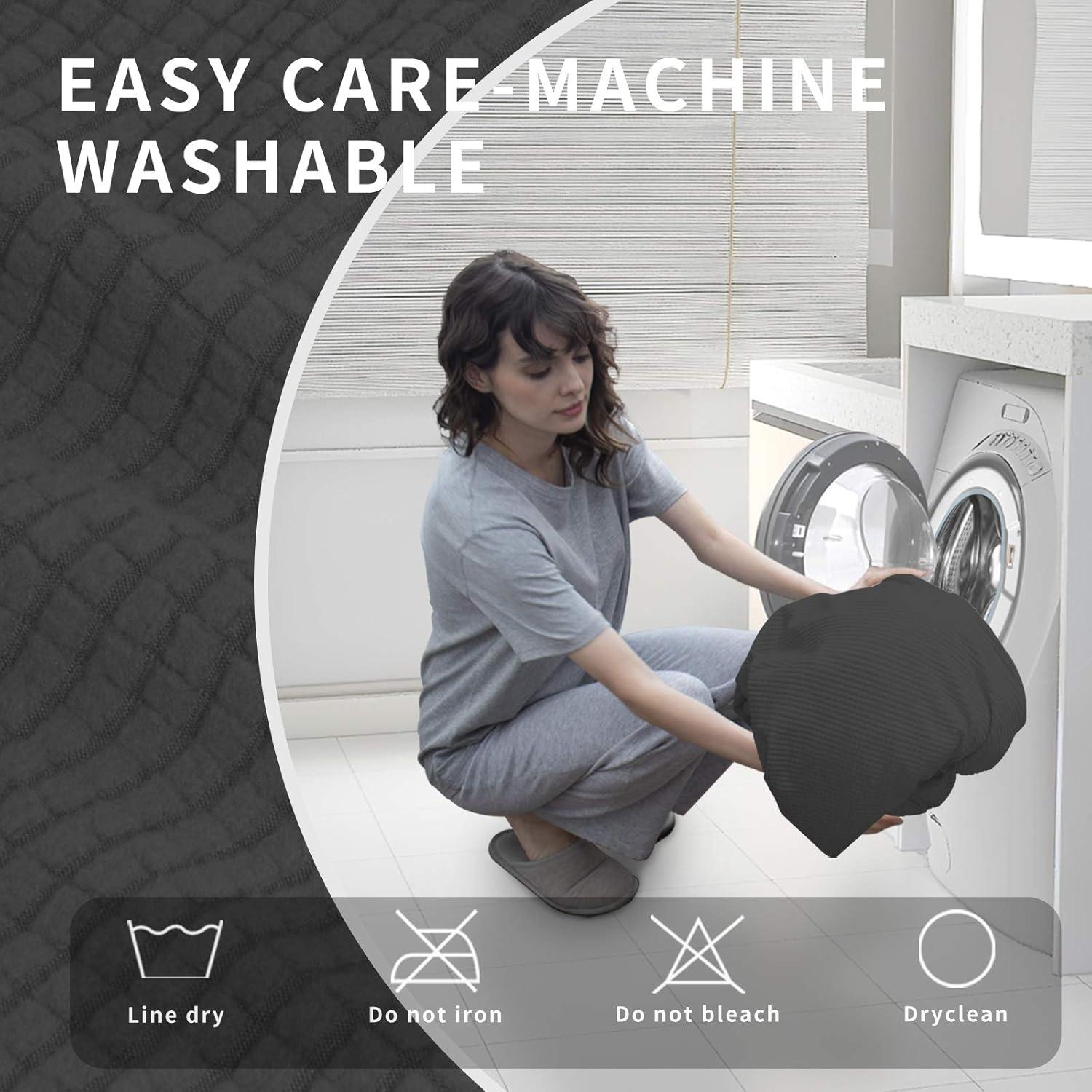 image:imageEasyGoing 8 Pieces Recliner Sofa Stretch Sofa Slipcover Sofa Cover Furniture Protector Couch Soft with Elastic Bottom Kids Spandex Jacquard Fabric Small Checks Dark GrayDark Gray