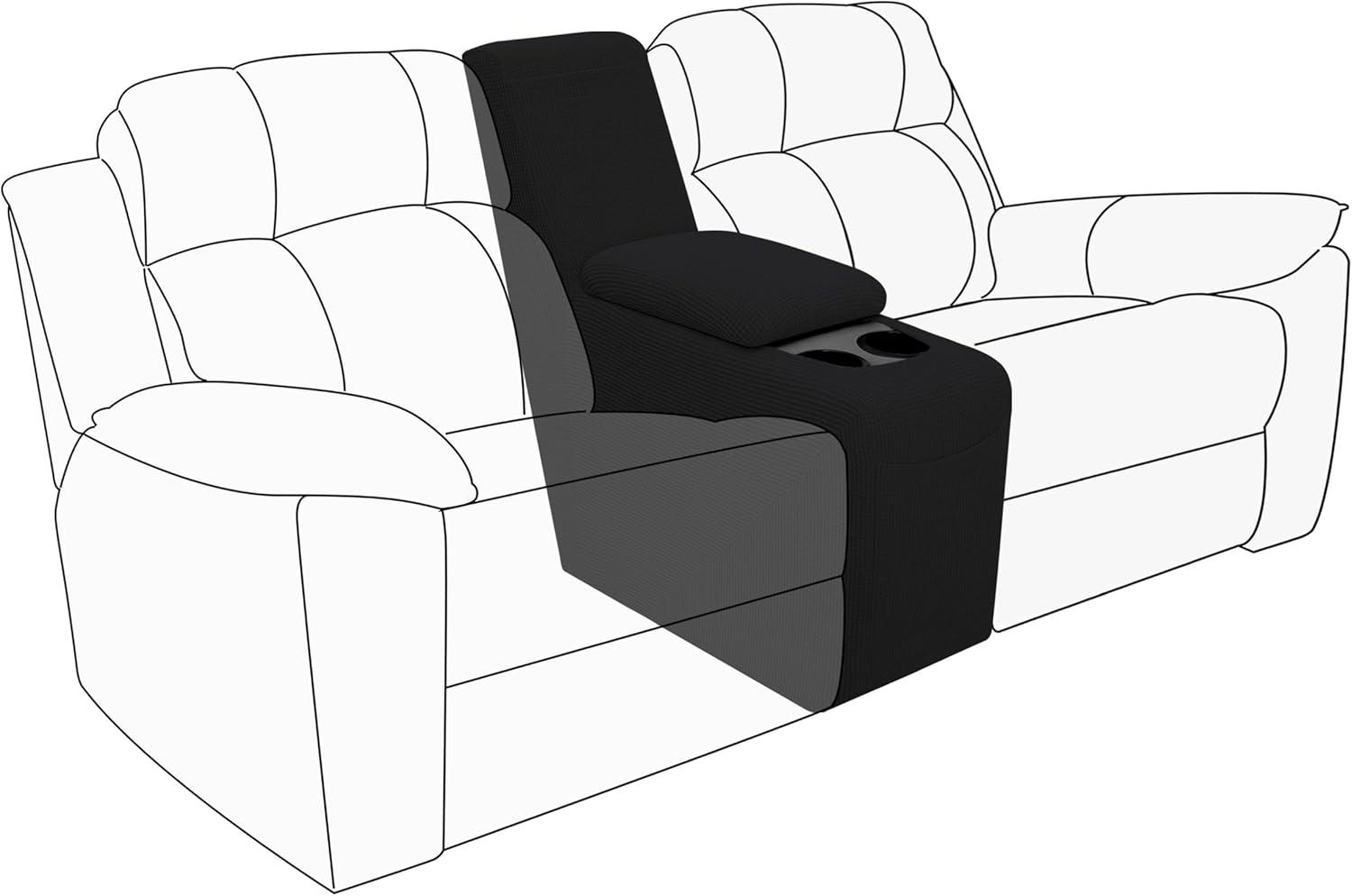 image:imageEasyGoing 8 Pieces Recliner Sofa Stretch Sofa Slipcover Sofa Cover Furniture Protector Couch Soft with Elastic Bottom Kids Spandex Jacquard Fabric Small Checks Dark GrayBlack