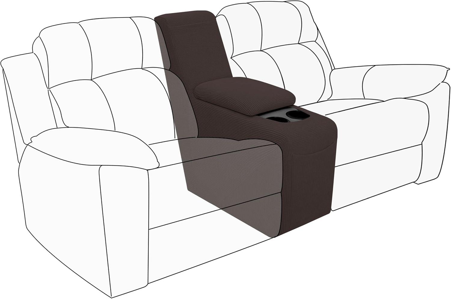 image:imageEasyGoing 8 Pieces Recliner Sofa Stretch Sofa Slipcover Sofa Cover Furniture Protector Couch Soft with Elastic Bottom Kids Spandex Jacquard Fabric Small Checks Dark GrayChocolate