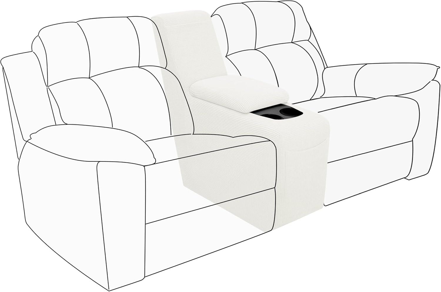 image:imageEasyGoing 8 Pieces Recliner Sofa Stretch Sofa Slipcover Sofa Cover Furniture Protector Couch Soft with Elastic Bottom Kids Spandex Jacquard Fabric Small Checks Dark GrayCream