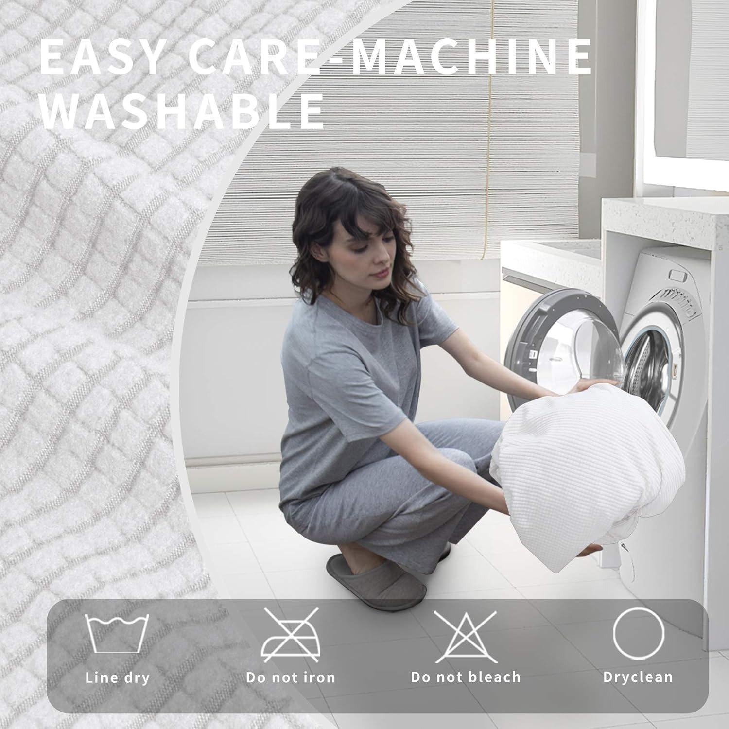 image:imageEasyGoing 8 Pieces Recliner Sofa Stretch Sofa Slipcover Sofa Cover Furniture Protector Couch Soft with Elastic Bottom Kids Spandex Jacquard Fabric Small Checks Dark GraySnow White