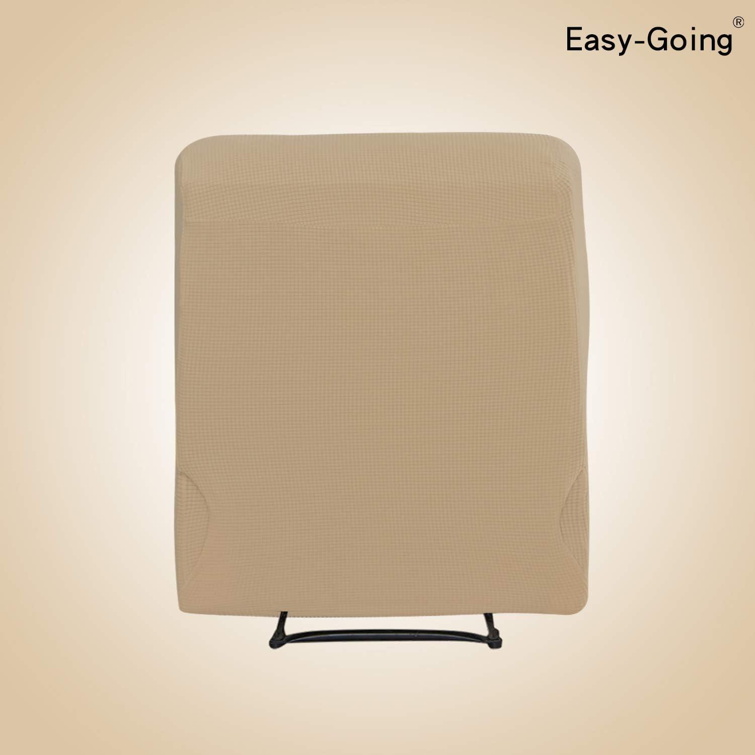 image:imageEasyGoing 8 Pieces Recliner Sofa Stretch Sofa Slipcover Sofa Cover Furniture Protector Couch Soft with Elastic Bottom Kids Spandex Jacquard Fabric Small Checks Dark GraySand