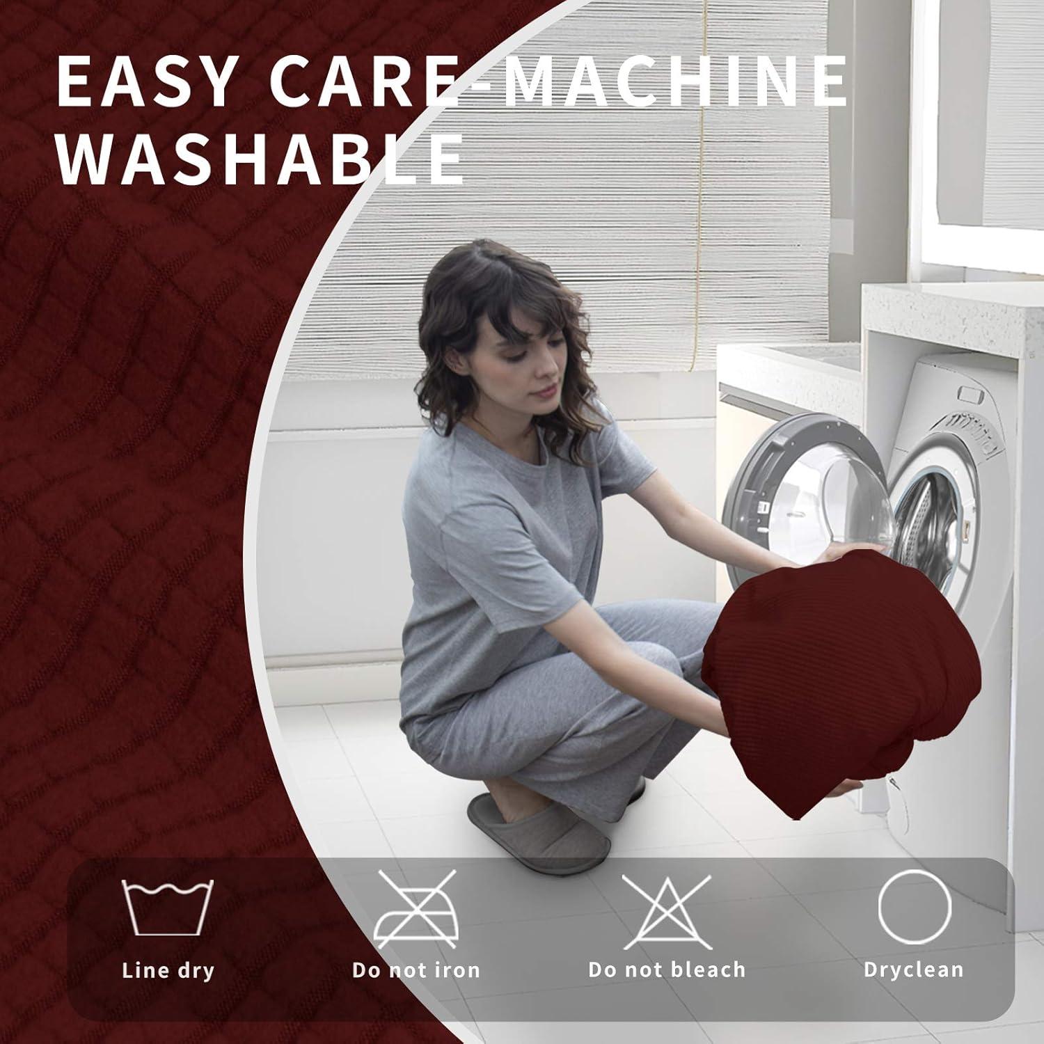 image:imageEasyGoing 8 Pieces Recliner Sofa Stretch Sofa Slipcover Sofa Cover Furniture Protector Couch Soft with Elastic Bottom Kids Spandex Jacquard Fabric Small Checks Dark GrayWine
