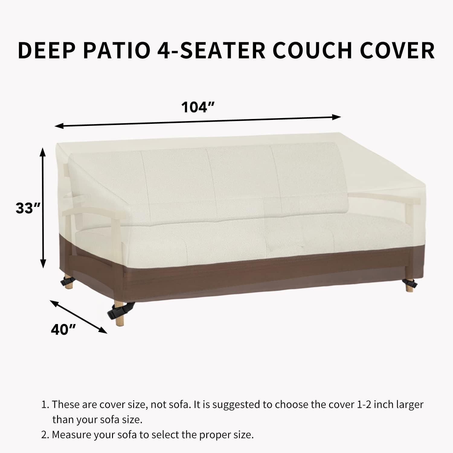 image:imageEasyGoing Heavy Duty 2 Seater Outdoor Loveseat Cover Waterproof Windproof Patio Furniture Sofa Cover with Air Vent 58Wx325Dx31H inch GrayDark GrayBeigeDark Brown