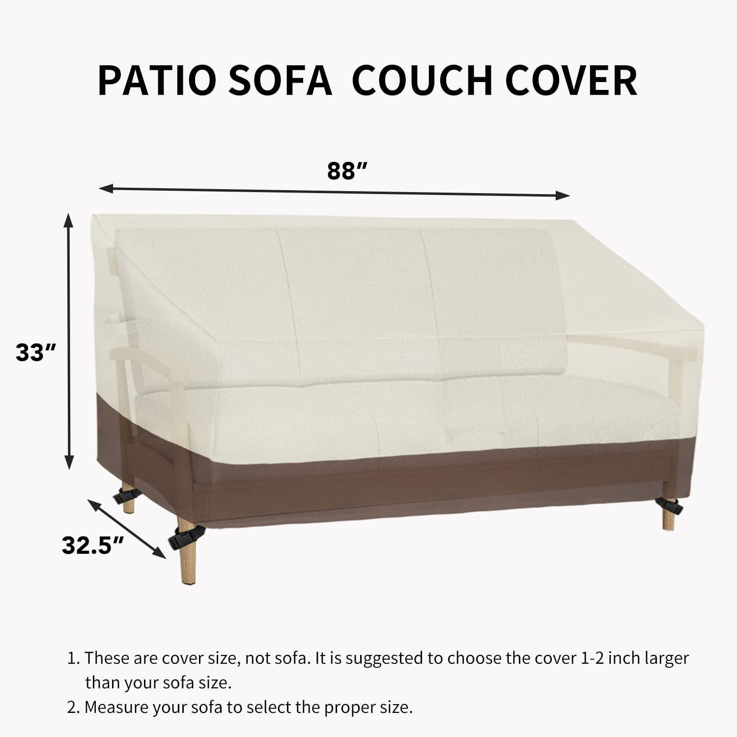 image:imageEasyGoing Heavy Duty 2 Seater Outdoor Loveseat Cover Waterproof Windproof Patio Furniture Sofa Cover with Air Vent 58Wx325Dx31H inch GrayDark GrayBeigeDark Brown