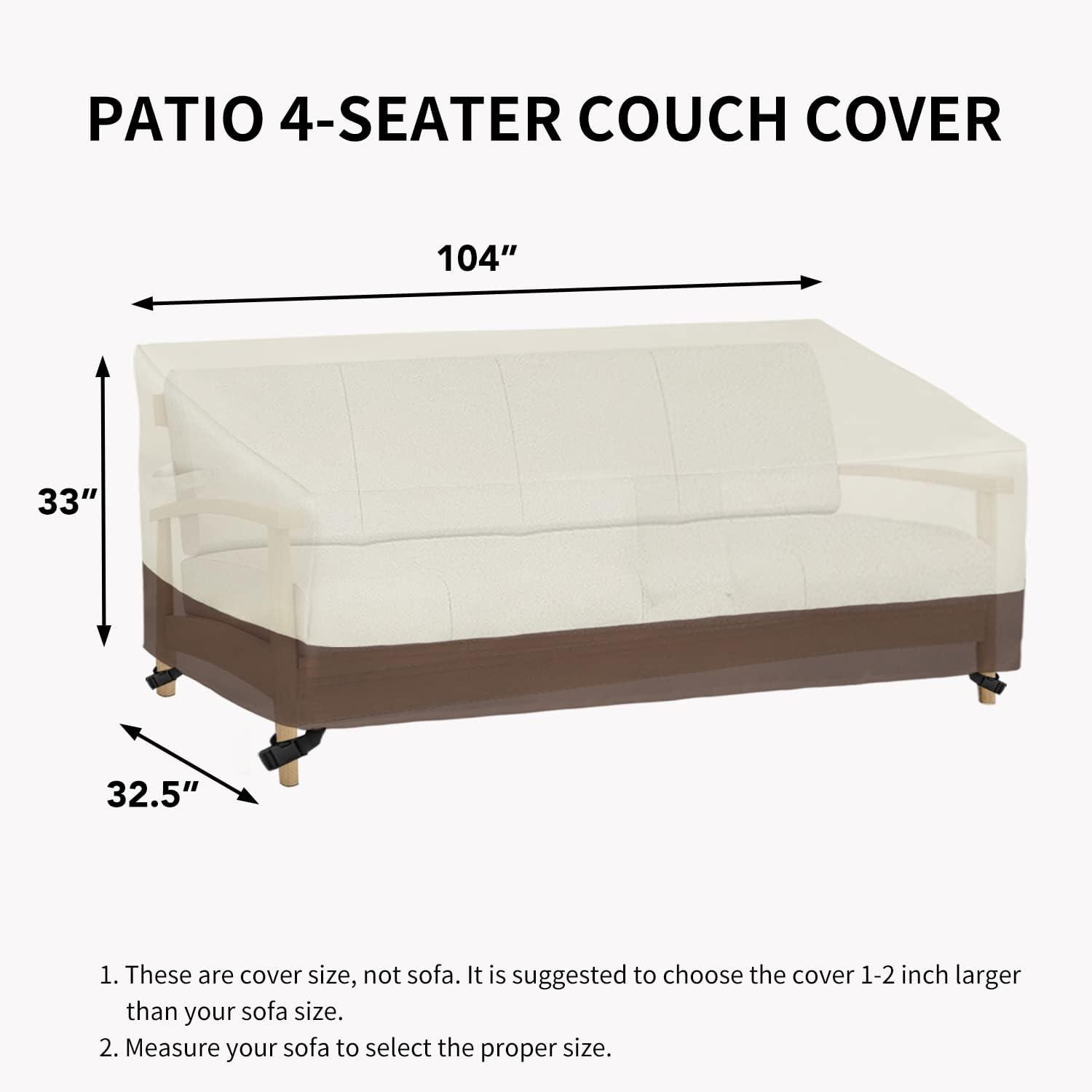 image:imageEasyGoing Heavy Duty 2 Seater Outdoor Loveseat Cover Waterproof Windproof Patio Furniture Sofa Cover with Air Vent 58Wx325Dx31H inch GrayDark GrayBeigeDark Brown