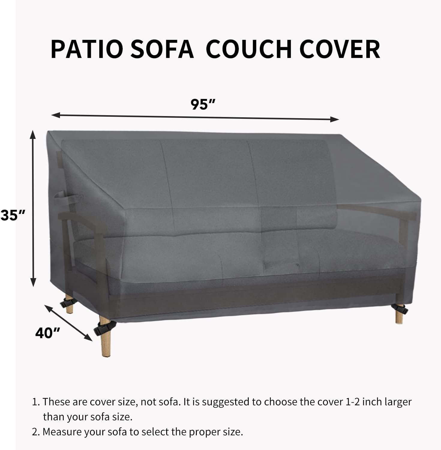 image:imageEasyGoing Heavy Duty 2 Seater Outdoor Loveseat Cover Waterproof Windproof Patio Furniture Sofa Cover with Air Vent 58Wx325Dx31H inch GrayDark GrayGrayDark Gray